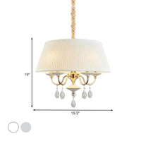 4 Heads Pendant Chandelier Minimalist Drum Fabric Shade Lamp - Rebooters