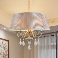 4 Heads Pendant Chandelier Minimalist Drum Fabric Shade Lamp - Rebooters