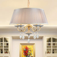 4 Heads Pendant Chandelier Minimalist Drum Fabric Shade Lamp - Rebooters