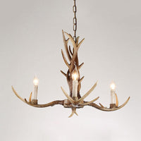 3/6/8 Lights Chandelier Lighting Fixture Antique Candelabra Resin Hanging Light in Beige for Living Room - Rebooters