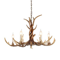 3/6/8 Lights Chandelier Lighting Fixture Antique Candelabra Resin Hanging Light in Beige for Living Room - Rebooters