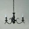 2-Tier Candle Living Room Chandelier Traditional Metal 3 Bulbs Black Finish Ceiling Light - Rebooters