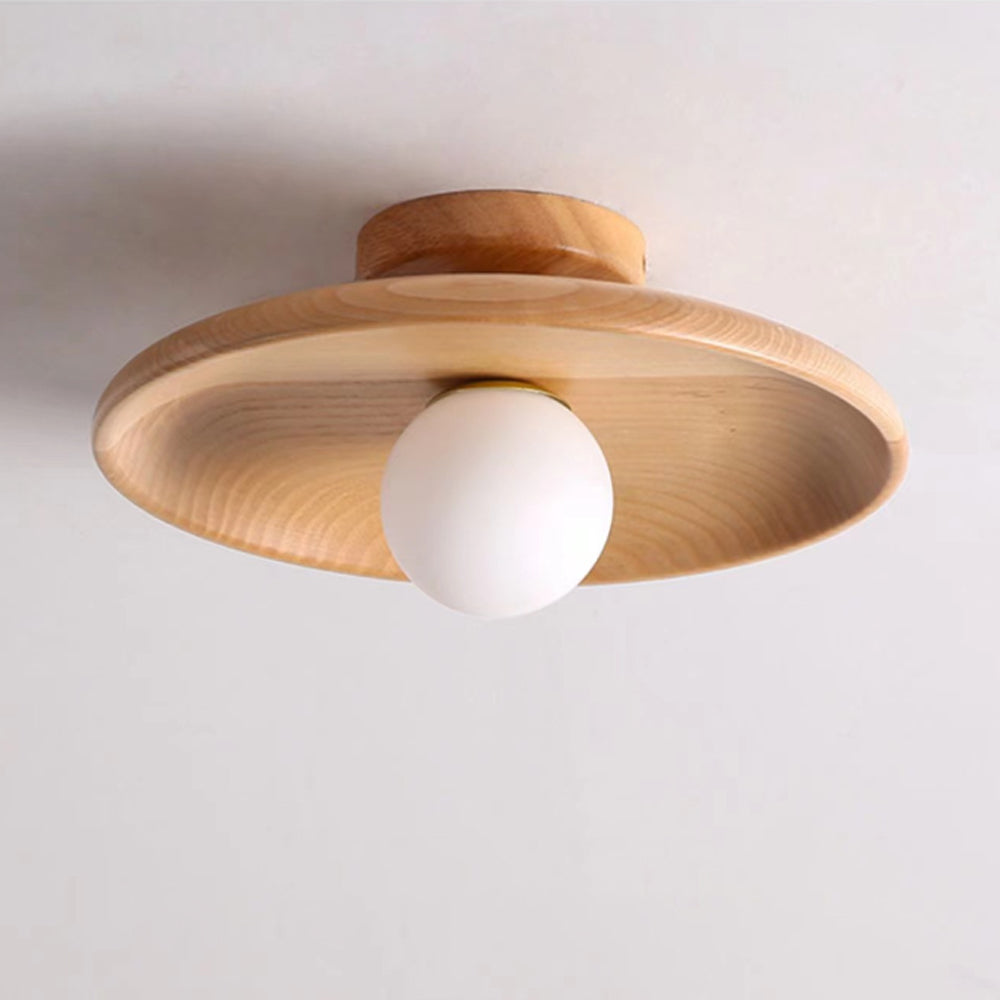 Japanese Aisle Flush Mount Wooden Ceiling Light Fixture - Rebooters