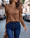 Women's Casual Puff Sleeve Long Sleeve Blouse for All Occasions - Rebooters