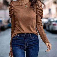 Women's Casual Puff Sleeve Long Sleeve Blouse for All Occasions Rebooters Womens Shirts