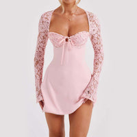 Women's Corset Lace Long Sleeve Dress for Elegant Style - Rebooters