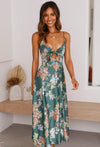 Floral Print Jillian Women's Maxi Dress with High Slit Rebooters Maxi Women's Dresses