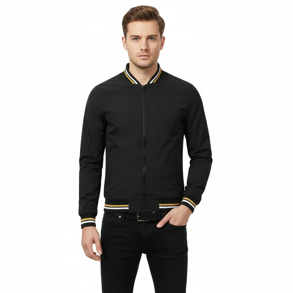 Aaron Men's Long-Sleeve Casual Bomber Jacket for Style - Rebooters