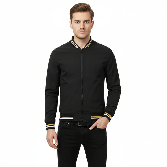Aaron Men's Long-Sleeve Casual Bomber Jacket for Style - Rebooters