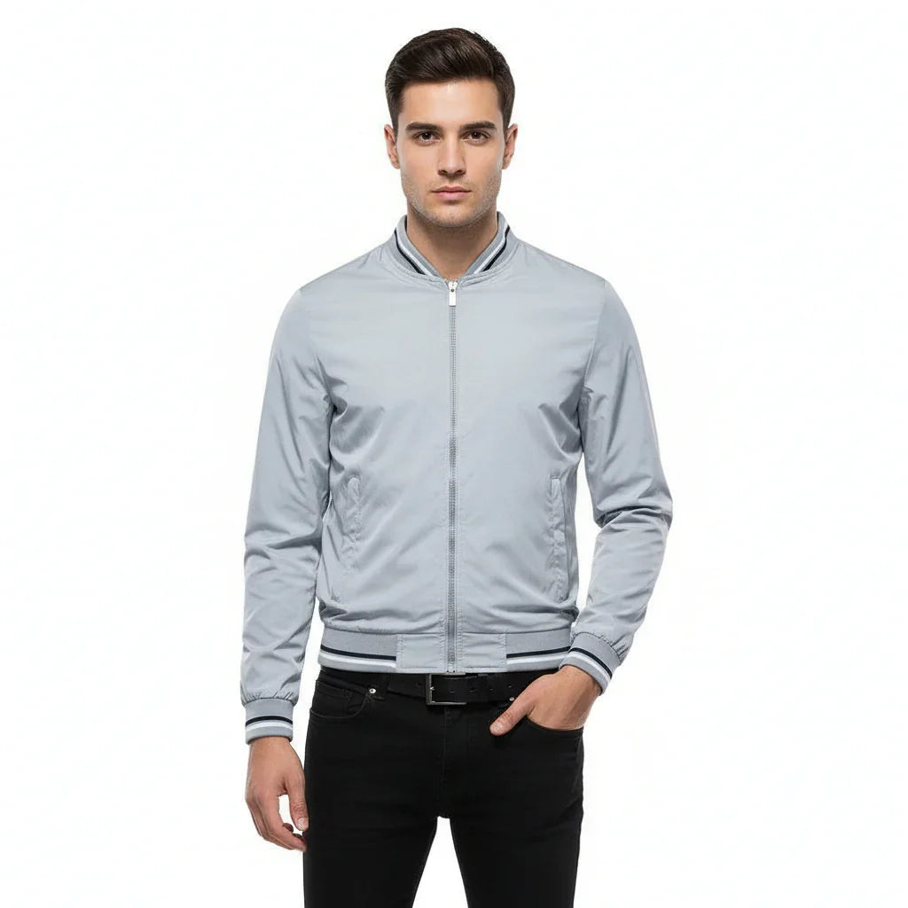 Aaron Men's Long-Sleeve Casual Bomber Jacket for Style - Rebooters