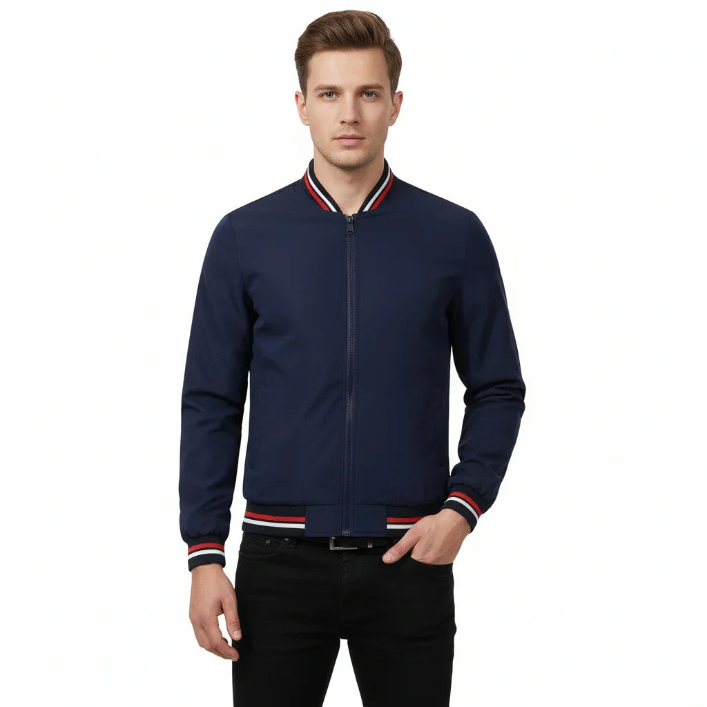 Aaron Men's Long-Sleeve Casual Bomber Jacket for Style - Rebooters