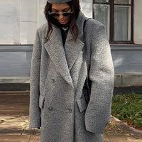 Adelina Women's Chic Wool Blend Maxi Coat Retro Elegance - Womens Jackets Rebooters