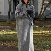 Adelina Women's Chic Wool Blend Maxi Coat Retro Elegance - Womens Jackets Rebooters