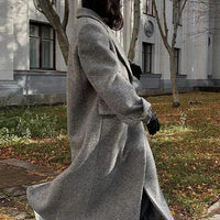 Adelina Women's Chic Wool Blend Maxi Coat Retro Elegance - Womens Jackets Rebooters