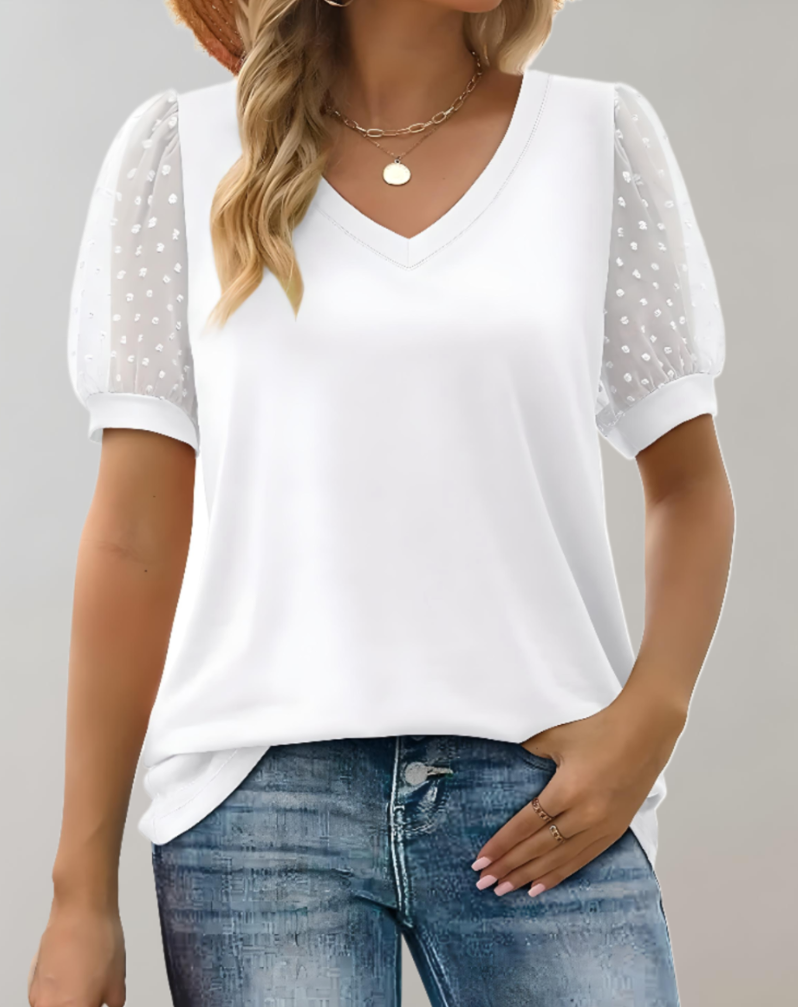 Women's Casual Short Puff Sleeve Top for Effortless Style - Rebooters