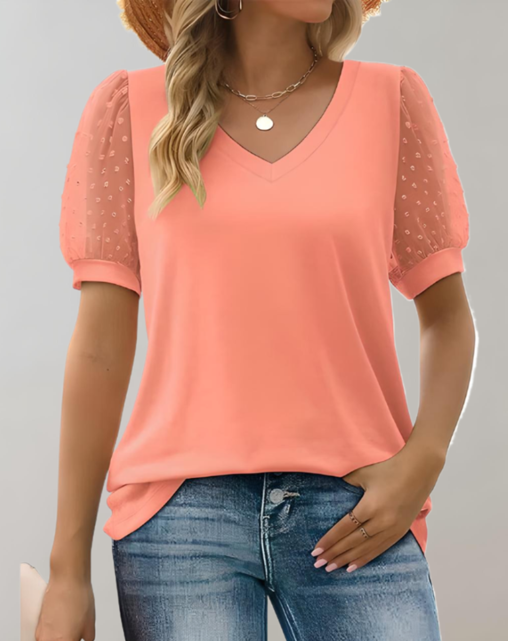 Women's Casual Short Puff Sleeve Top for Effortless Style - Rebooters