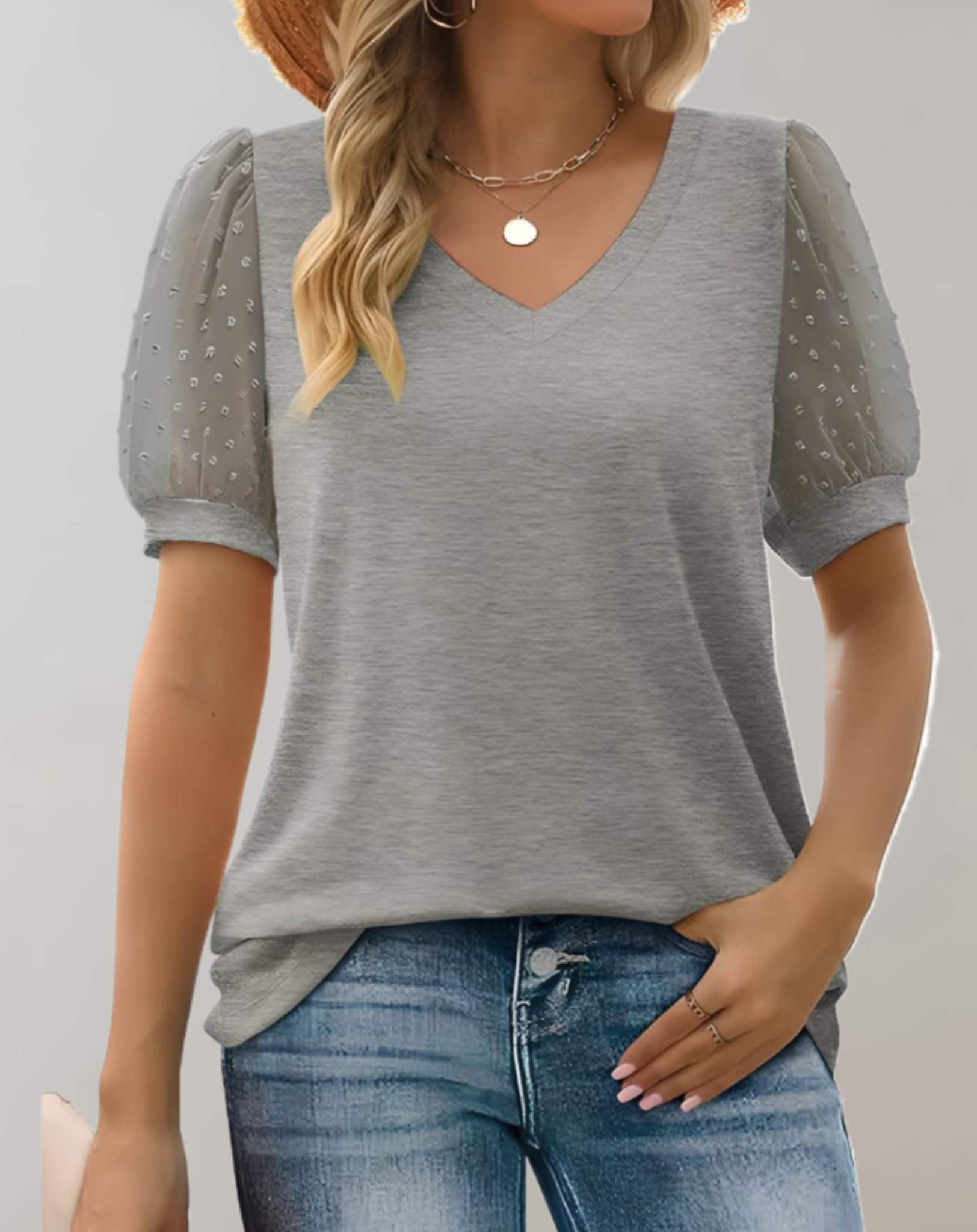 Women's Casual Short Puff Sleeve Top for Effortless Style - Rebooters