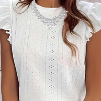 Sleeveless Ruffled Casual Top for Women - Stylish Elegance Rebooters Womens Shirts