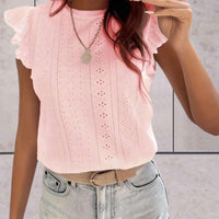 Sleeveless Ruffled Casual Top for Women - Stylish Elegance Rebooters Womens Shirts