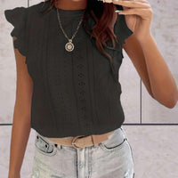 Sleeveless Ruffled Casual Top for Women - Stylish Elegance Rebooters Womens Shirts