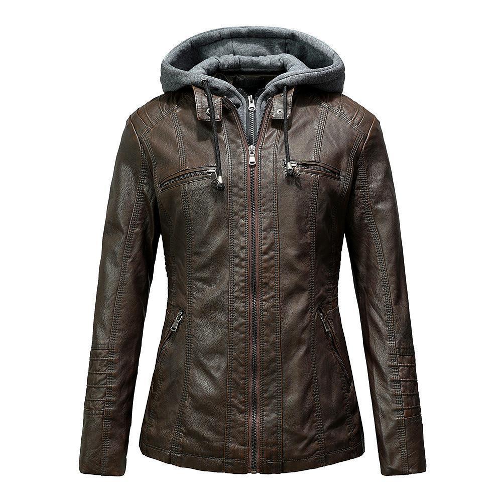 Amara Women's Hooded Faux Leather Jacket for Stylish Wear Rebooters