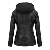 Amara Women's Hooded Faux Leather Jacket for Stylish Wear Rebooters