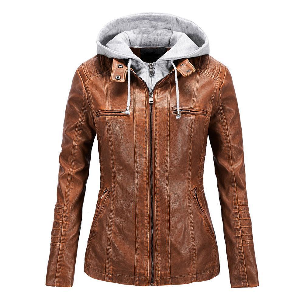 Amara Women's Hooded Faux Leather Jacket for Stylish Wear Rebooters