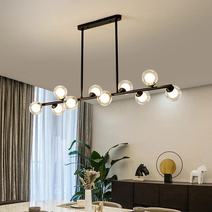 Modern Long Pole Glass Horizontal Chandelier for Elegant Spaces | Rebooters - Rebooters