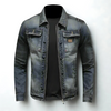 Anton Men's Retro Classic Denim Jacket Lapel Collars Style Rebooters Mens Denim Jackets