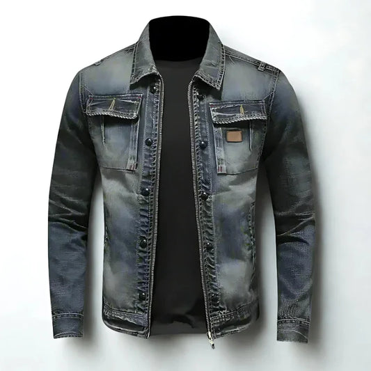 Anton Men's Retro Classic Denim Jacket Lapel Collars Style Rebooters Mens Denim Jackets