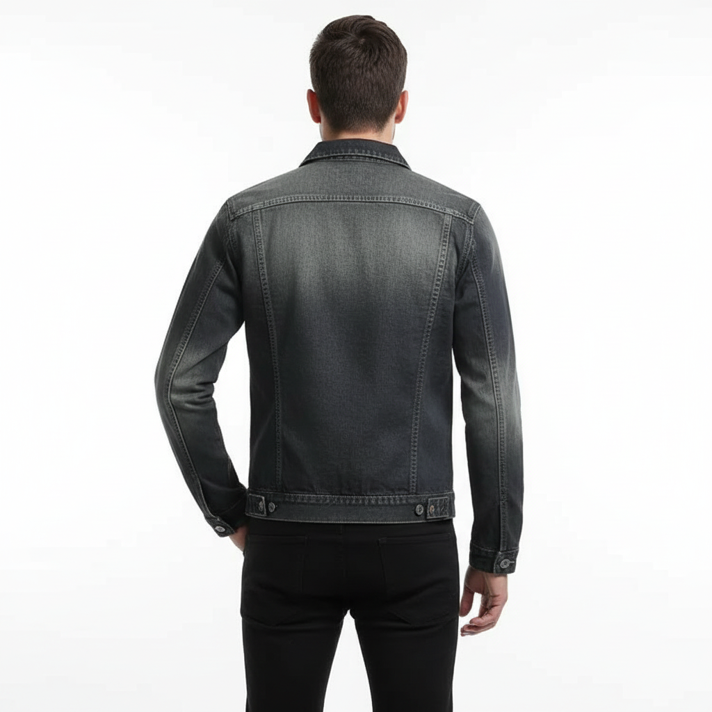 Anton Men's Retro Classic Denim Jacket Lapel Collars Style Rebooters Mens Denim Jackets