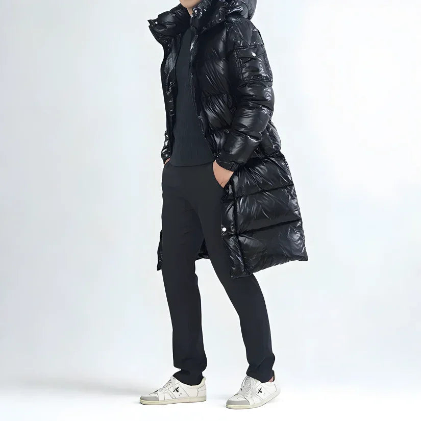 Arcadius Men’s Long Hooded Down Puffer Coat | Rebooters