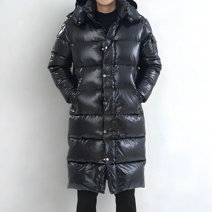 Arcadius Men’s Long Hooded Down Puffer Coat | Rebooters