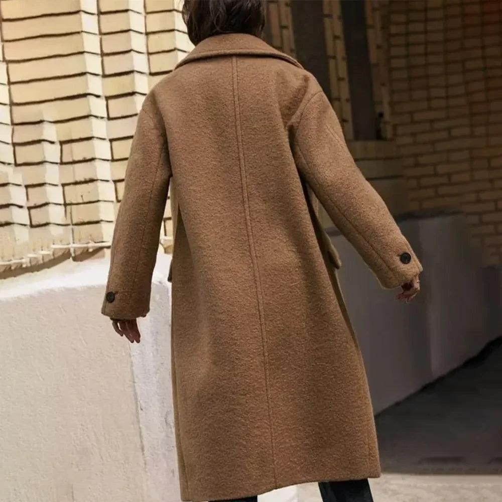 Ariana Women's Chic Wool Coat Stylish Single-Breasted Design - Womens Jackets Rebooters