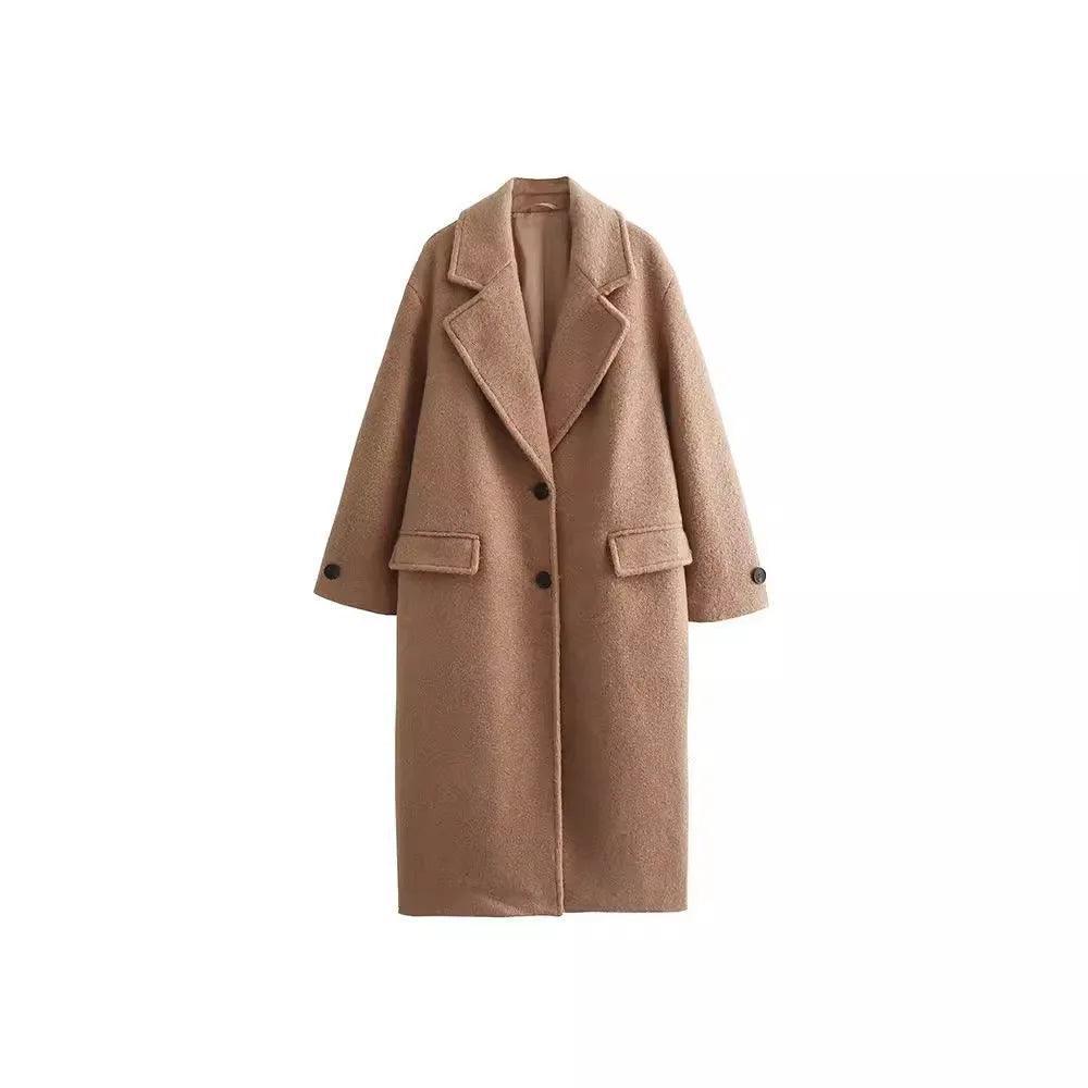 Ariana Women's Chic Wool Coat Stylish Single-Breasted Design - Womens Jackets Rebooters