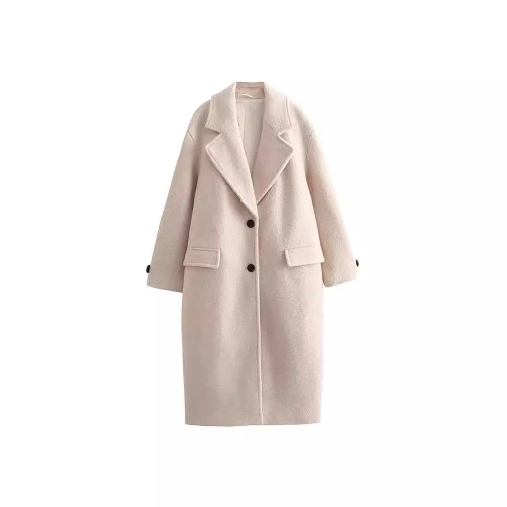 Ariana Women's Chic Wool Coat Stylish Single-Breasted Design - Womens Jackets Rebooters