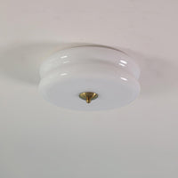 White Round Vintage Porch Ceiling Light Fixture for Elegance - Rebooters
