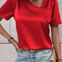 Women's Casual Overlap Patterned Top for Stylish Comfort Rebooters Womens Shirts