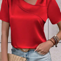 Women's Casual Overlap Patterned Top for Stylish Comfort Rebooters Womens Shirts