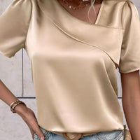 Women's Casual Overlap Patterned Top for Stylish Comfort Rebooters Womens Shirts