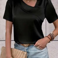 Women's Casual Overlap Patterned Top for Stylish Comfort Rebooters Womens Shirts