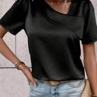 Women's Casual Overlap Patterned Top for Stylish Comfort Rebooters Womens Shirts