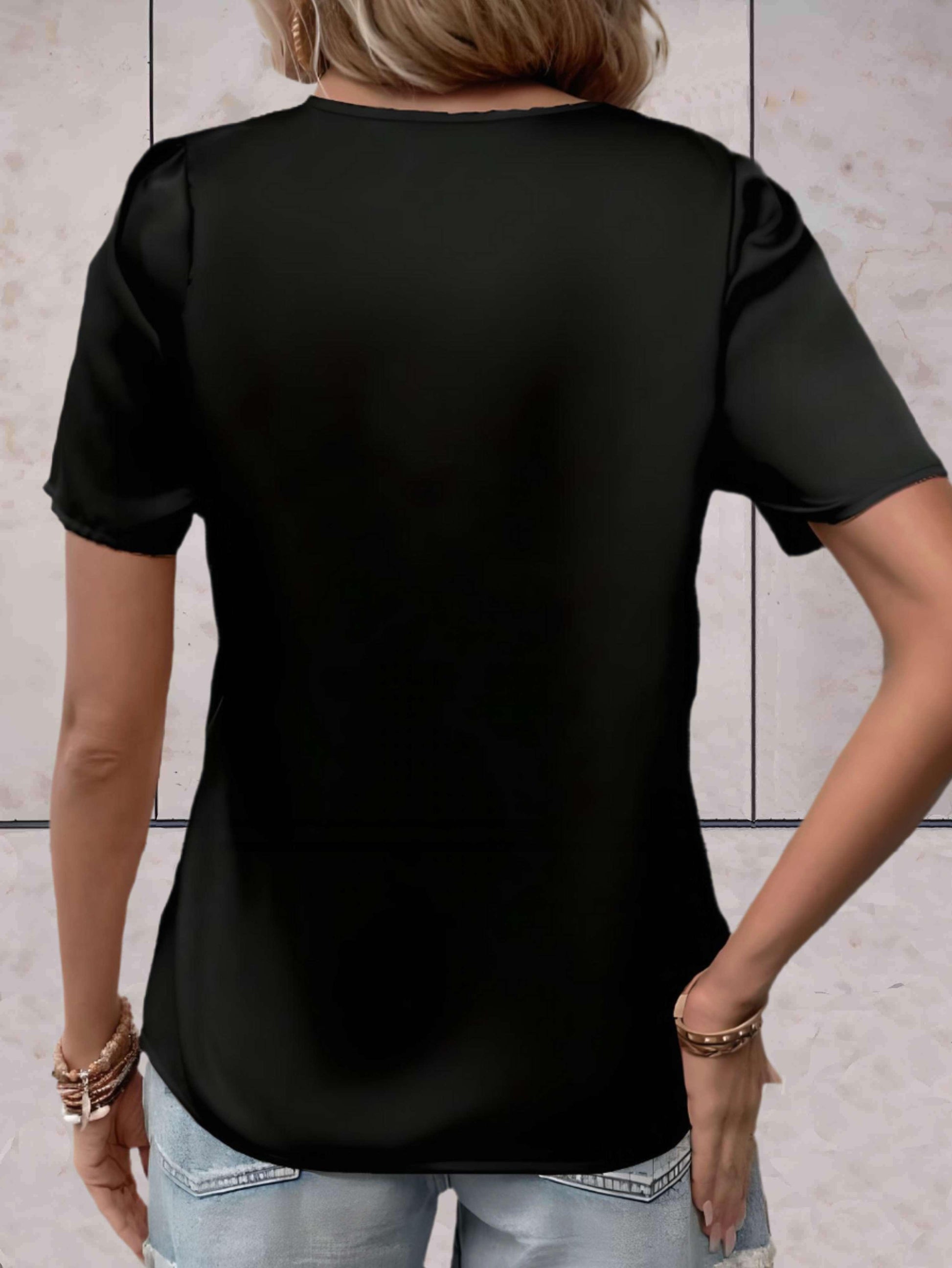 Women's Casual Overlap Patterned Top for Stylish Comfort Rebooters Womens Shirts