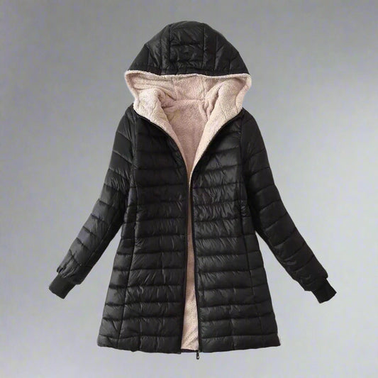 Avera Womens Mid-Length Hooded Jacket Coat for Winter - Womens Jackets Rebooters