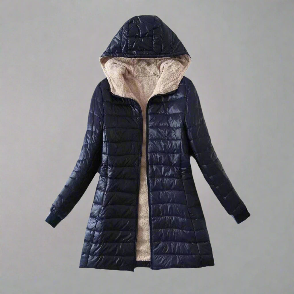 Avera Womens Mid-Length Hooded Jacket Coat for Winter - Womens Jackets Rebooters