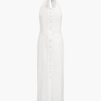 Elegant Willa Women's Halter Neck Maxi Dress with Front Slit Rebooters Maxi Women's Dresses