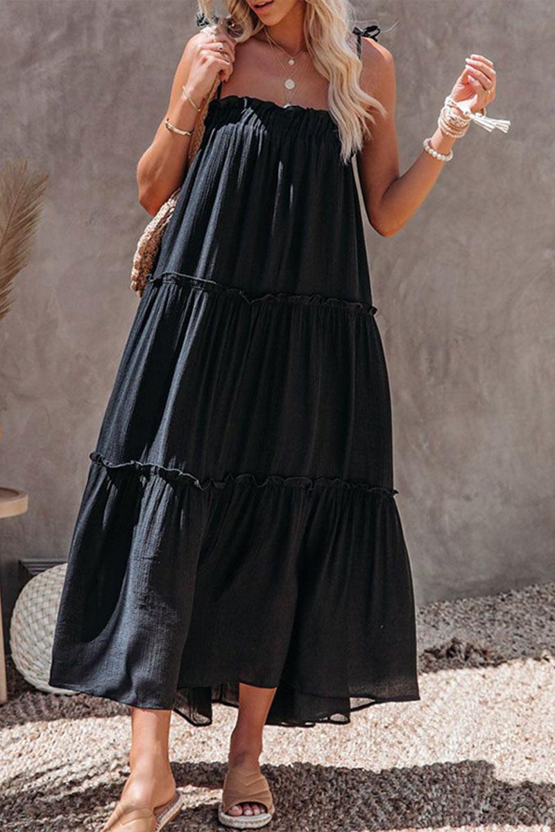 Elsie Ruched A-Line Maxi Dress with Relaxed Fit and Flowing Silhouette for Elegant Comfort Rebooters Maxi Women's Dresses