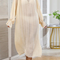 Effortlessly Chic Christina Flowy Sheer Long Sleeve Dress Rebooters Maxi Women's Dresses