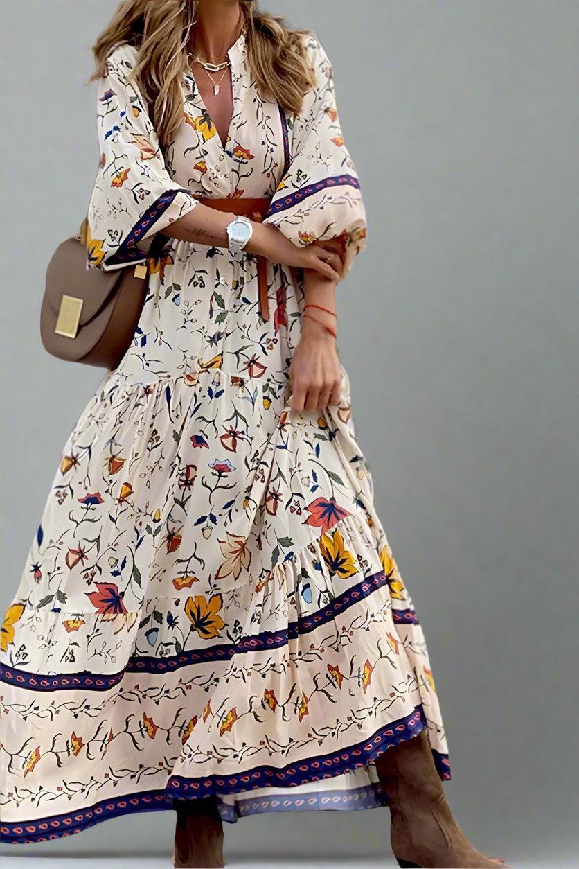 Delilah Floral Layered Maxi Dress with Romantic Flow Rebooters Maxi Women's Dresses