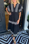 Thea Artisan Cotton Maxi Dress with Breezy Comfort for Summer - Rebooters -Women's Dresses